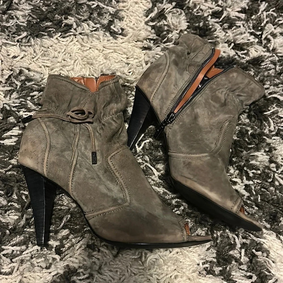 Gray Suede Calvin Klein Booties - Picture 1 of 6